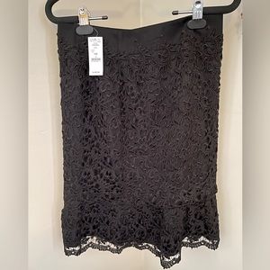 NWT White House Black Market Black Lace Skirt. Size 2.